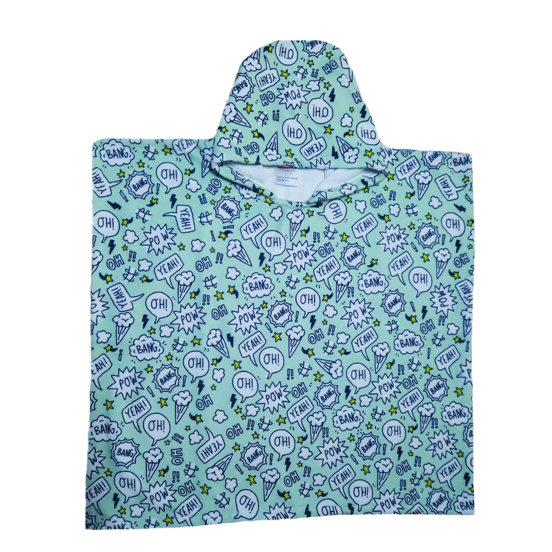 Prosop de baie pentru copii, Poncho, Model Benzi Desenate, 65x65cm