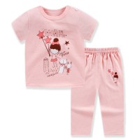 Pijama pentru copii, cu pantaloni trei sferturi,  roz cu printesa