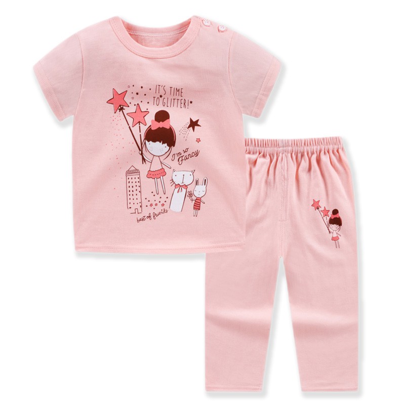 bouquet Joint warm Pijama pentru copii, cu pantaloni trei sferturi, roz cu printesa