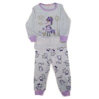 Pijama pentru copii, material bumbac, gama Slepp Zzz, culoare gri, model desene animate