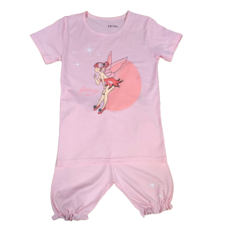 Pijama Mileby, pentru copii, culoare alb, model cu zana fermecata